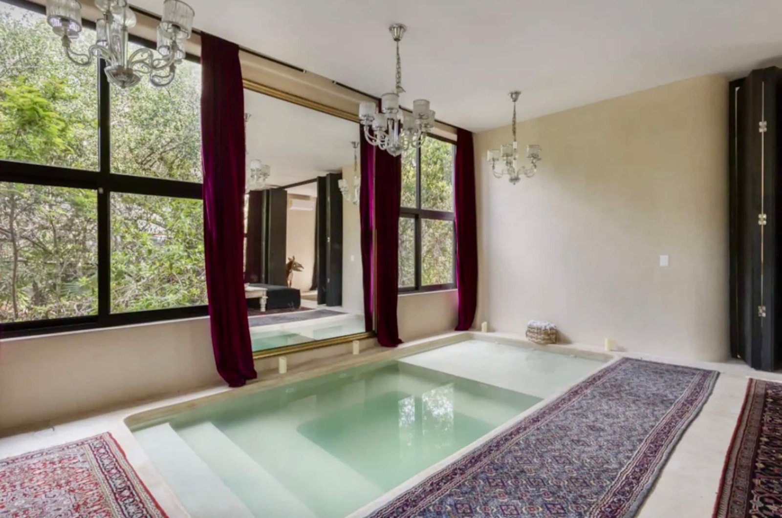 The pool inside the living room